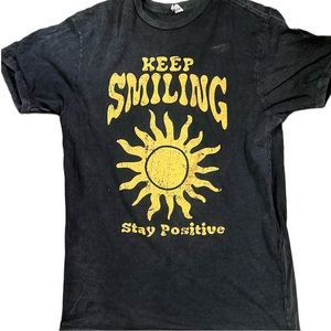 VICI Tee - Oversized Acid wash black Distressed Sunny & Smiling Tee Shirt